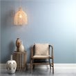 Maklaine Coastal Hand-Woven Rattan Pendant Light in Mushroom Beige