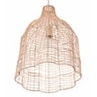 Maklaine Coastal Hand-Woven Rattan Pendant Light in Mushroom Beige
