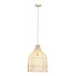 Maklaine Coastal Hand-Woven Rattan Pendant Light in Mushroom Beige
