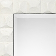 Maklaine Contemporary 3D Chiseled Frame Plaster Wall Mirror in White