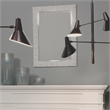 Maklaine Contemporary 3D Chiseled Frame Plaster Wall Mirror in White
