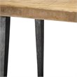Maklaine Contemporary Rustic Iron and Wood Farmhouse Bench in Natural