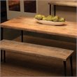 Maklaine Contemporary Rustic Iron and Wood Farmhouse Bench in Natural