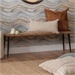 Maklaine Contemporary Rustic Iron and Wood Farmhouse Bench in Natural