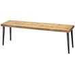 Maklaine Contemporary Rustic Iron and Wood Farmhouse Bench in Natural
