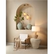 Maklaine Organic Fiberglass Side Table With Textured Finish in Cream