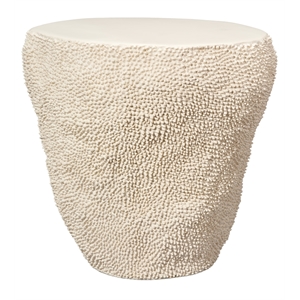 Maklaine Organic Fiberglass Side Table With Textured Finish in Cream