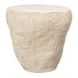 Maklaine Organic Fiberglass Side Table With Textured Finish in Cream