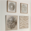 Maklaine Contemporary Shell Circular Pine Wood Framed Wall Art in White