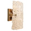 Maklaine Contemporary Curved Textured Glass 2-Light Wall Sconce in Clear