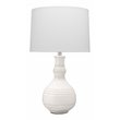 Maklaine Coastal Ceramic Table Lamp With Raised Knobs in White