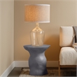 Maklaine Contemporary Handcrafted Organic Fiberglass Side Table in Gray