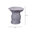 Maklaine Contemporary Handcrafted Organic Fiberglass Side Table in Gray