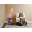 Maklaine Contemporary Handcrafted Organic Fiberglass Side Table in Gray