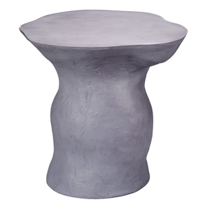 Maklaine Contemporary Handcrafted Organic Fiberglass Side Table in Gray