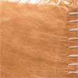Maklaine Upholstered Leather Ottoman With Stitching in Buff Brown