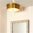 Maklaine Contemporary Metal Flush Mount Ceiling Light in Antique Brass