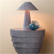 Maklaine Contemporary Handcrafted Organic Fiberglass Side Table in Gray