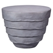 Maklaine Contemporary Handcrafted Organic Fiberglass Side Table in Gray
