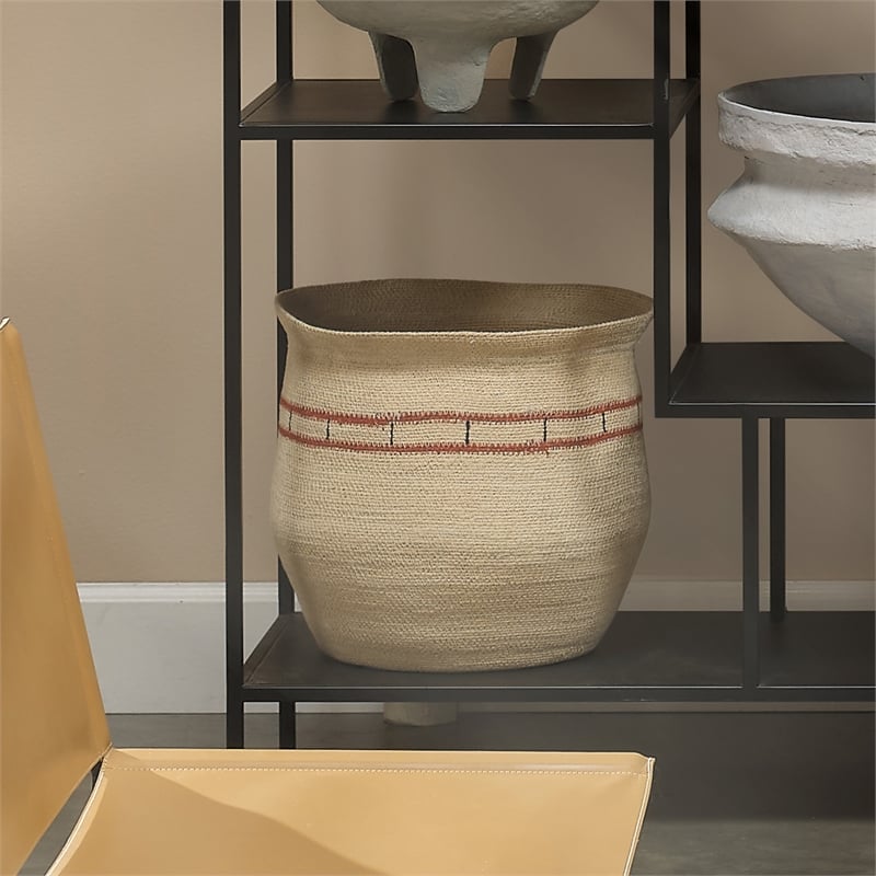 Maklaine Handwoven Seagrass Decorative Basket in Natural Jute