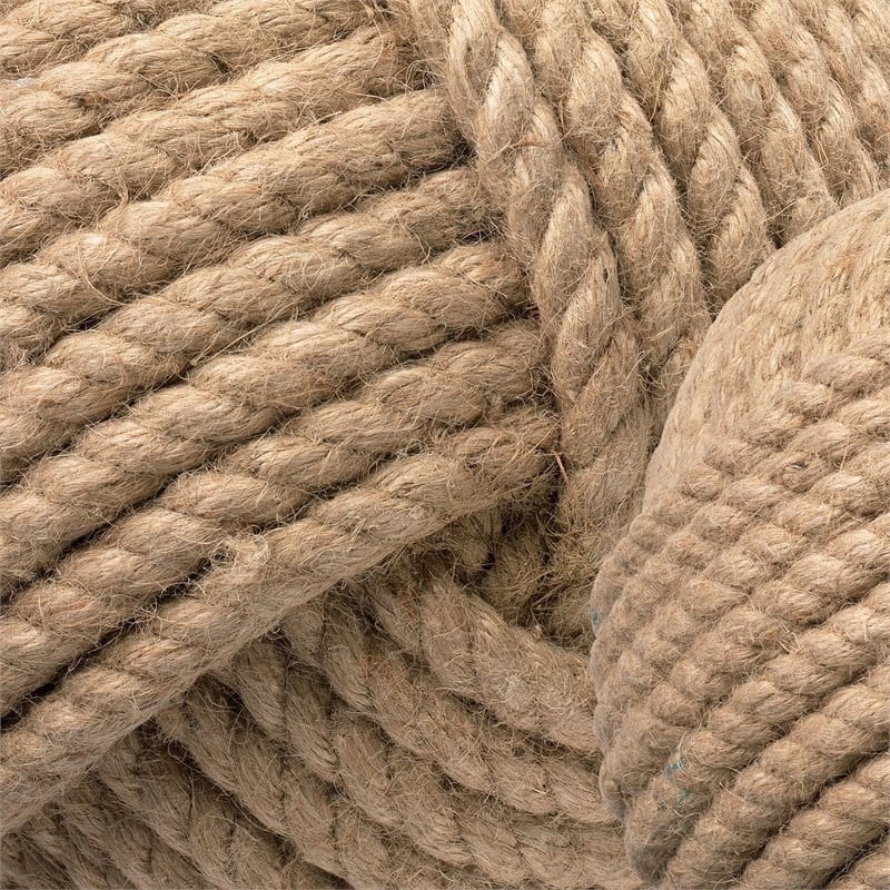 Maklaine Coastal Jute Fabric Decorative Balls in Brown Set of 3
