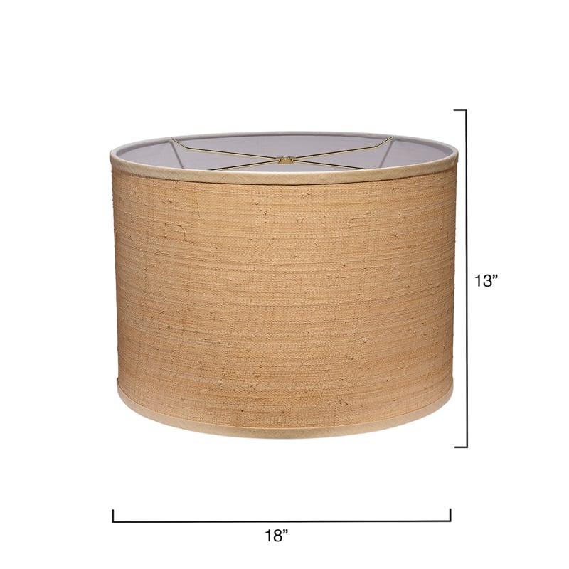 Maklaine Contemporary Natural Raffia Drum Lamp Shade in Large