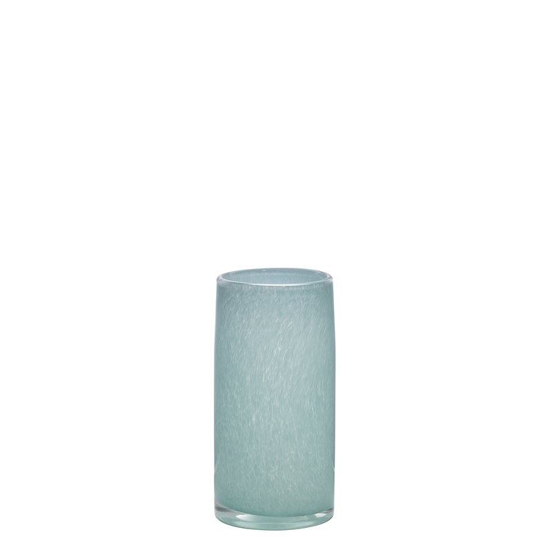 Maklaine Contemporary Hand-Blown Glass Cylinder Vases in Blue Set of 3