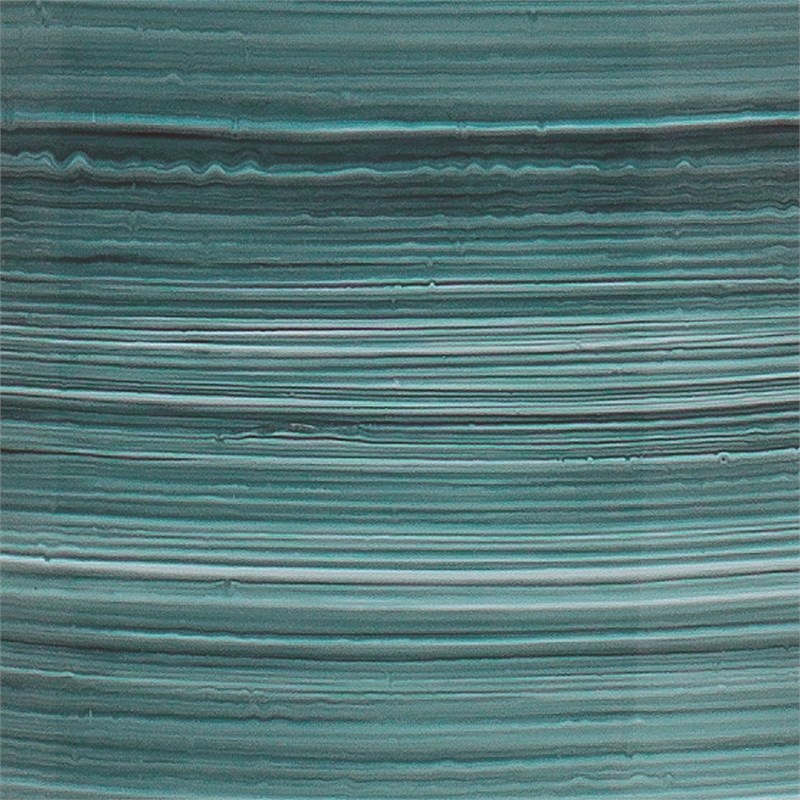 Maklaine Hand-Blown Swirl Glass Table Lamp With Linen Shade in Turquoise