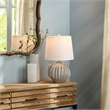 Maklaine Handmade Gourd-Shaped Reactive Glaze Ceramic Table Lamp in Gray