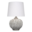 Maklaine Handmade Gourd-Shaped Reactive Glaze Ceramic Table Lamp in Gray