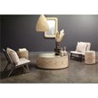 Maklaine Oversized Mango Wood Bead and Iron Pendant Light in Off White
