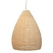 Maklaine Oversized Mango Wood Bead and Iron Pendant Light in Off White