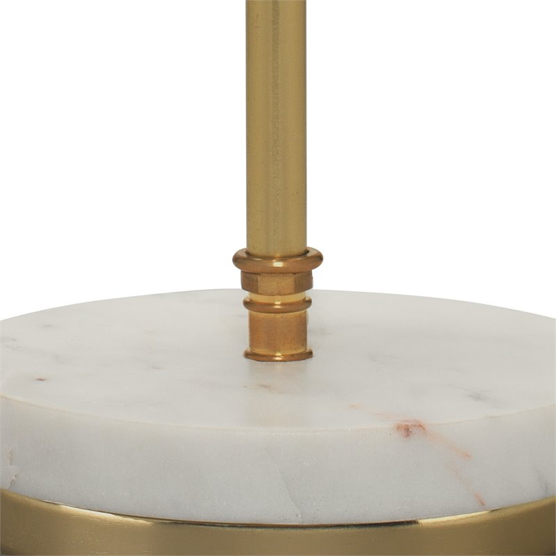 Maklaine Modern Metal and Marble Table Lamp in Antique Brass/White