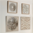 Maklaine Handcrafted Shell and Linen Coastal Wave Wall Art in Off White