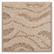 Maklaine Handcrafted Shell and Linen Coastal Wave Wall Art in Off White