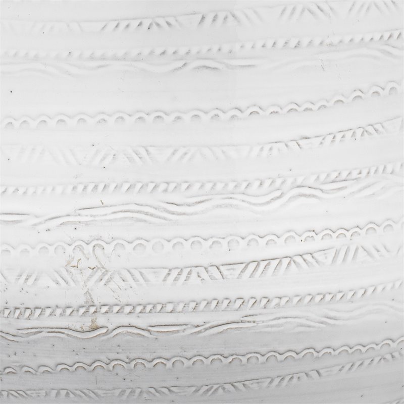 Maklaine Textured Ceramic Coastal Table Lamp With Linen Shade in White