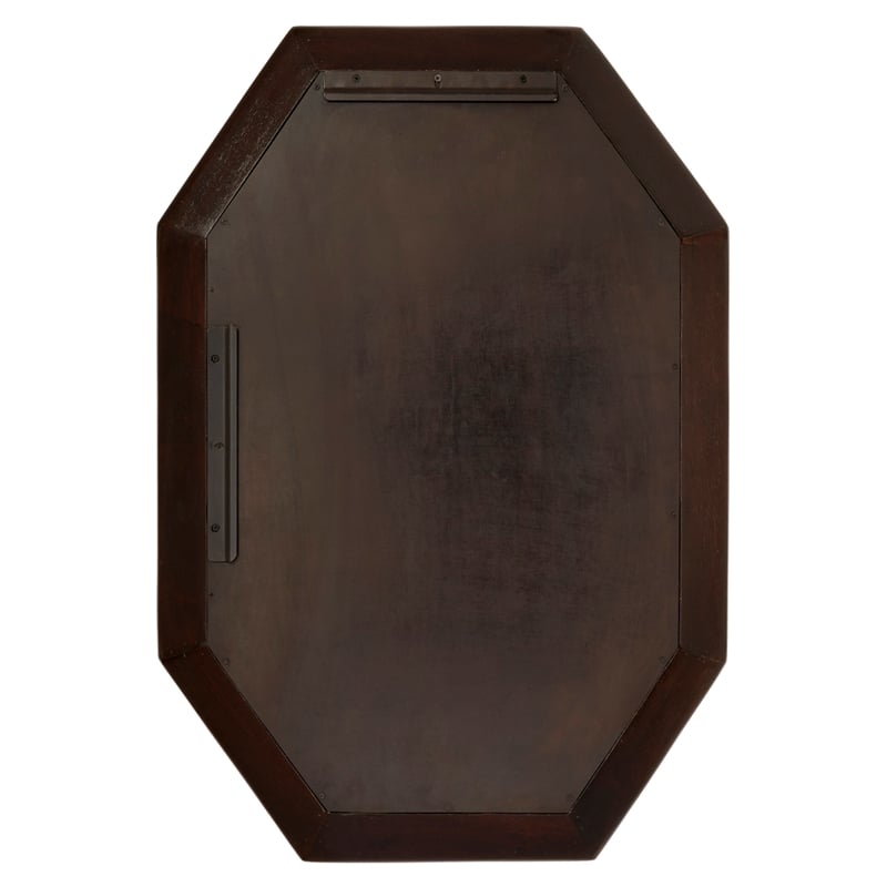 Maklaine Mango Wood and Camel Bone Inlay Octagonal Mirror in White