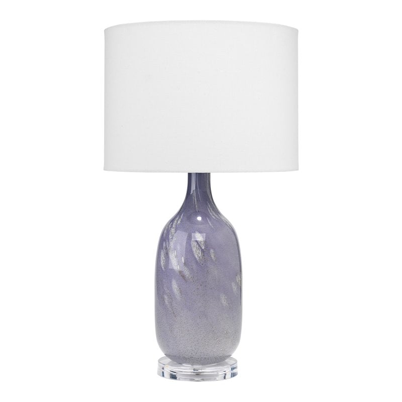 Maklaine Contemporary Mouth-Blown Glass Table Lamp in Lavender Purple