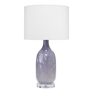 Maklaine Contemporary Mouth-Blown Glass Table Lamp in Lavender Purple