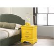 Maklaine Contemporary 2-Drawer Nightstand in Yellow with Center Guides