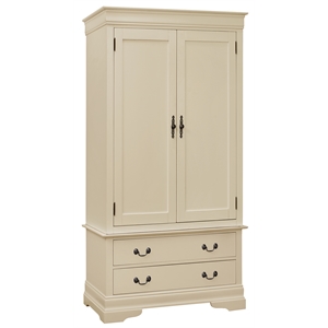 Maklaine 2-Drawer Armoire with Hanging Rod in Beige Wood Veneer