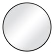 Maklaine 37 Inch Round Sleek Frame Mirror with Wall Mount Hardware in Black