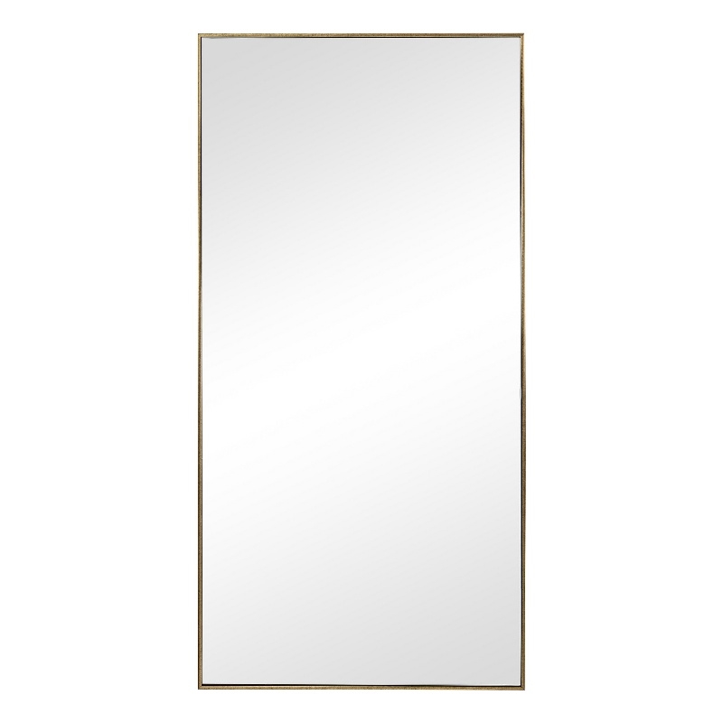 Maklaine Rectangular Polystyrene Frame Wall Mirror with Hardware in Gold