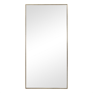 Maklaine Rectangular Polystyrene Frame Wall Mirror with Hardware in Gold
