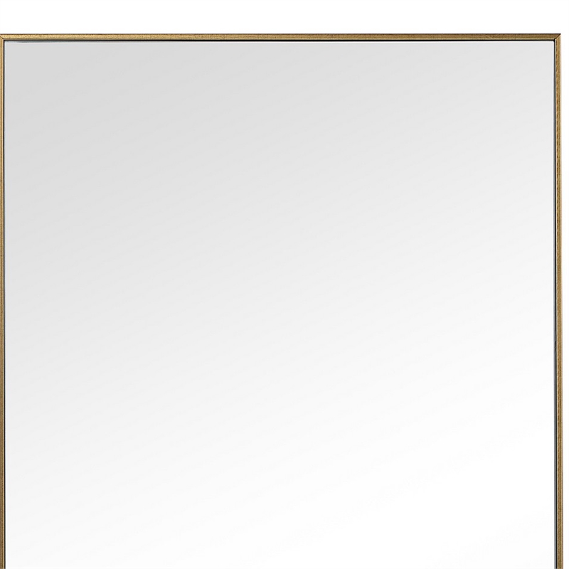 Maklaine Rectangular Polystyrene Frame Wall Mirror with Hardware in Gold