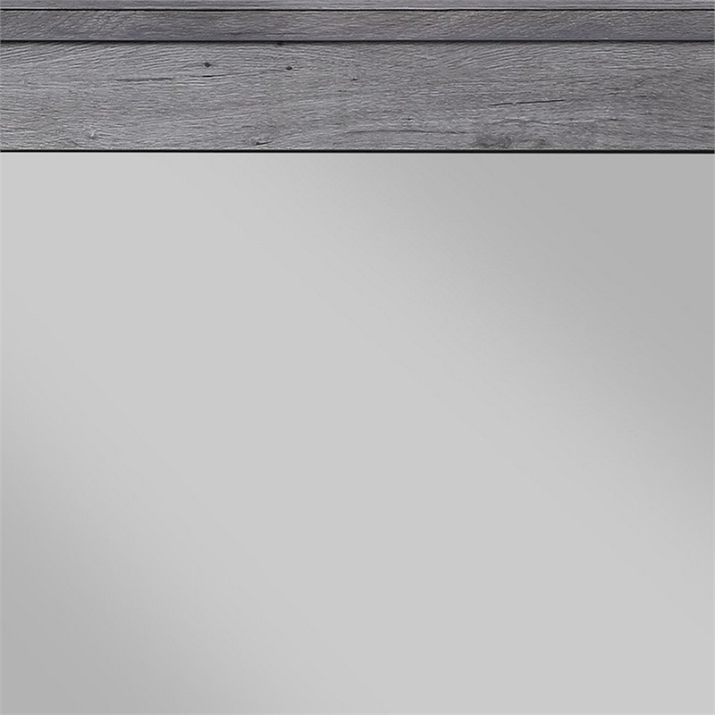 Maklaine Traditional Wooden Wall Mirror with Rustic Style in Gray