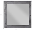 Maklaine Traditional Wooden Wall Mirror with Rustic Style in Gray