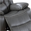 Maklaine 73 Inch Leatherette Motion Loveseat with Console in Gray