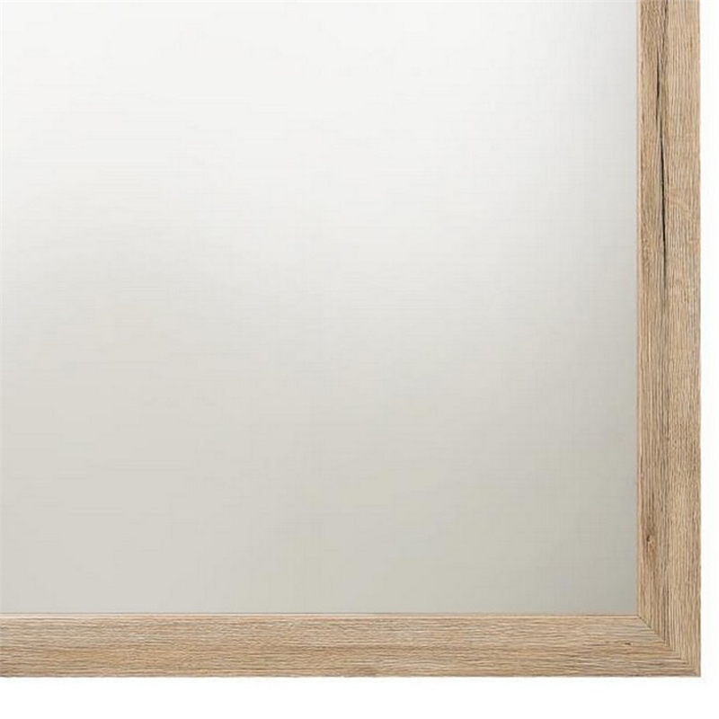 Maklaine Square Shaped Wooden Mirror with Rough Hewn Texture in Brown