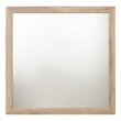 Maklaine Square Shaped Wooden Mirror with Rough Hewn Texture in Brown